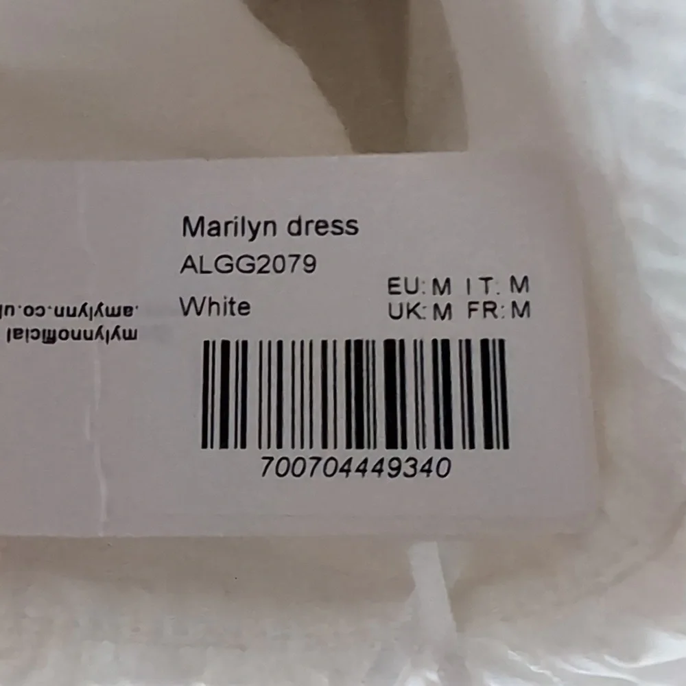 Amylynn - White Cotton Halter Marilyn Dress - M - Picture 6 of 6